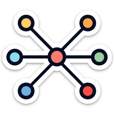 neural network node connection diagram, simplified for telegram sticker