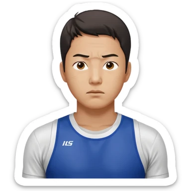 a korean guy about 30 years old, running with sportswear, sweating sticker