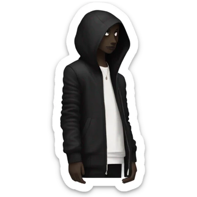 black rick owens sticker