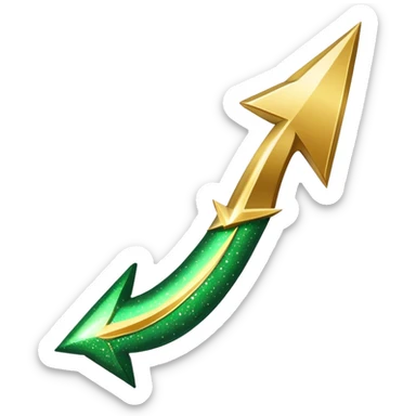 immediate upgrade icon with arrow and sparkles sticker