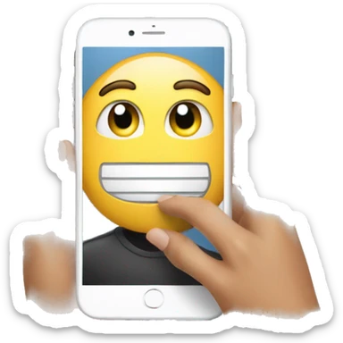 real person using a phone to scan a code in the computer sticker