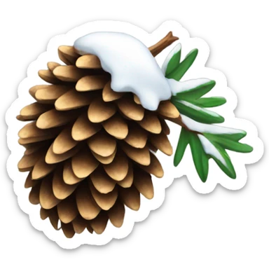 Pinecone with snow sticker