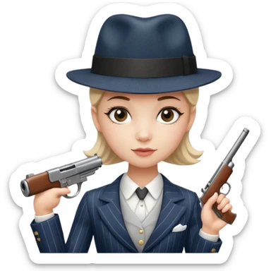 A balerina in with a gangster style sticker