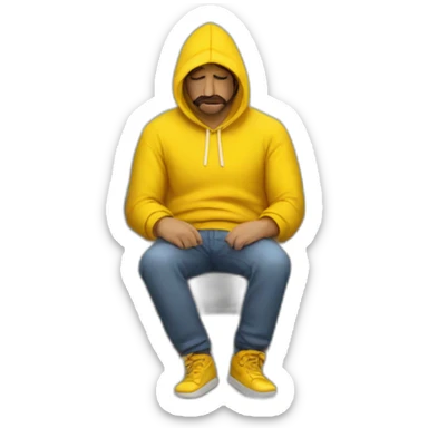 Armenian men  with yellow hoodie sleeping sticker