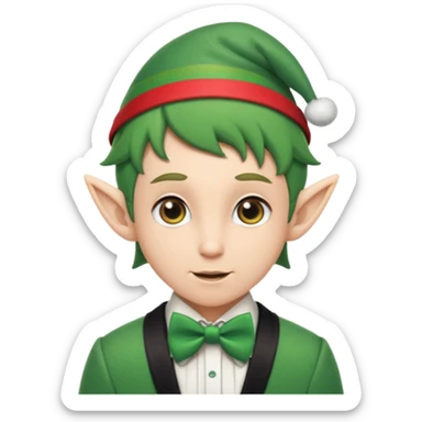 elf with bow tie sticker