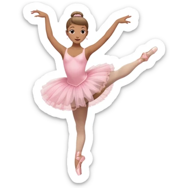 vorrei una ballerina sulle punte in pass e e possibilmente le emoji trasparente oppure anche colorata con il tutù rosa e lo chignon eccetera sticker
