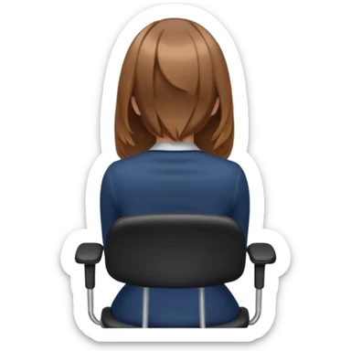 Woman Back of head sitting on an office chair sticker