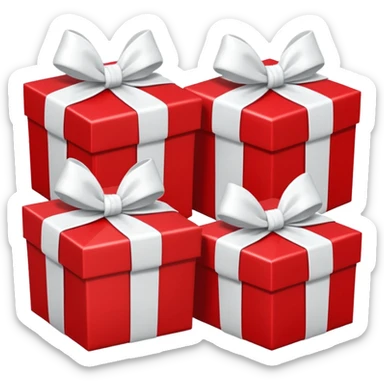red gift boxes with white bows sticker
