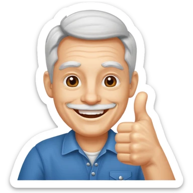 happy boomer showing thumbsup sticker