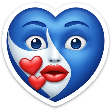 the original kiss mark emoji but instead of it being red it is royal blue  sticker