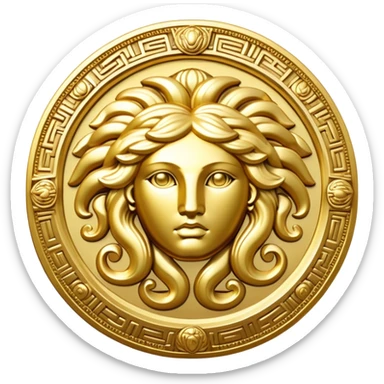 golden medallion versace medusa sticker