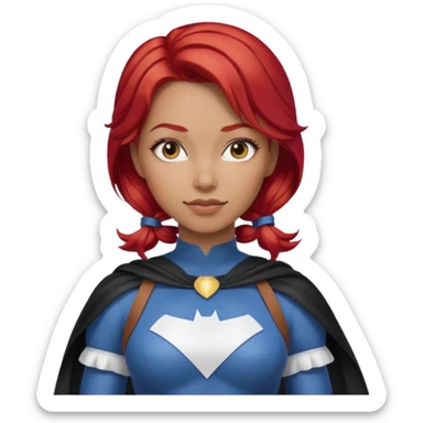 Milk themed women super hero red hair milkmaid super hero  sticker