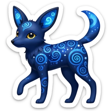 Dark-Deep-Cobalt-Blue Aural Spiritual Nebulae Starry Sparkly Swirly-patterned Star-patterned Umbreon-spirit sticker
