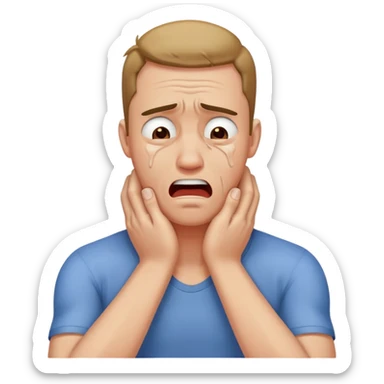 Man crying out in pain arms strangling him sticker