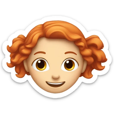 smiling red head girl in car interior sticker