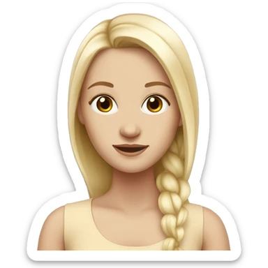 White Girl from Denmark full body pic straight hair sticker