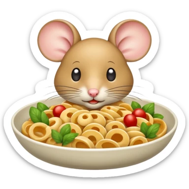 Mouse fertada dish of food sticker