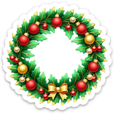 Christmas wreath with lights sticker