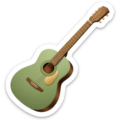 sage green acoustic guitar sticker