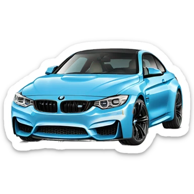 BMW m4 in light blue color sticker