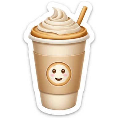 latte in a paper take out cup sticker