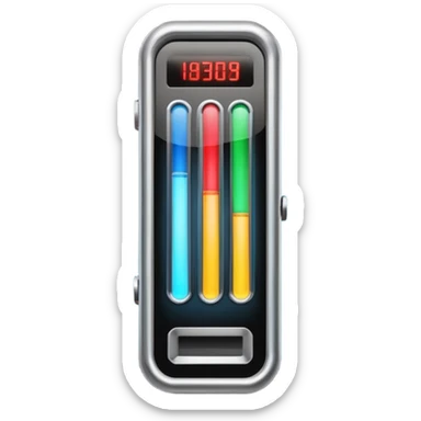 a bar with a meter that has different colors on it  sticker