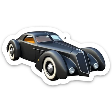  the animated series aerodynamic futuristic Batmobile loosely based on 1936 cord 812 (flat long straight faceted mechanical body) stealthy street hot rod  sticker