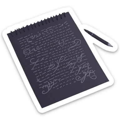 A hand furiously scribbling on a piece of paper with a pen or pencil. The paper is messy with random lines and doodles sticker