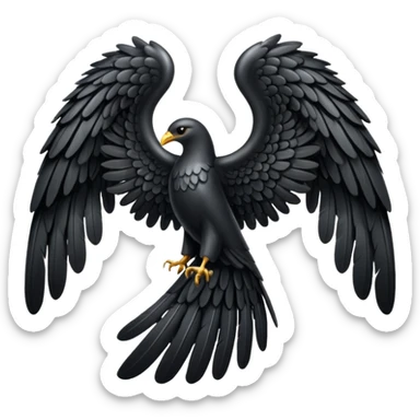 Left black angel wing sticker