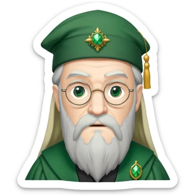 albus dumbledore from harry potter with green   tam o'shanter sticker