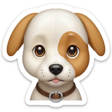 a white beagle x maltese x chi dog the size of a kelpie with light brown ears and a light brown patch on one eye sticker