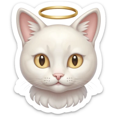 Pastel pale whitish shiny glossy angel cat sticker
