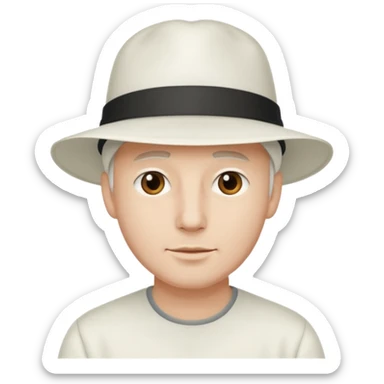 adulto con sombrero blanco, hombre que el sombrero no tenga cinta a su alrededor sticker