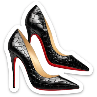 louboutin black crocodile 10 cm stiletto sticker