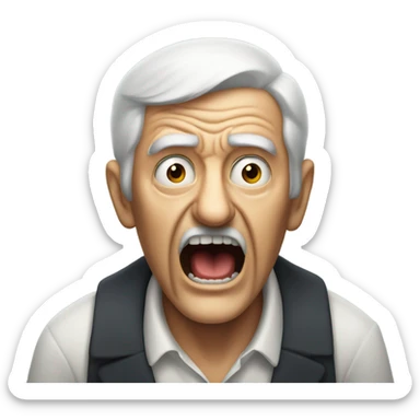 Creepy old man screaming at toucan sticker