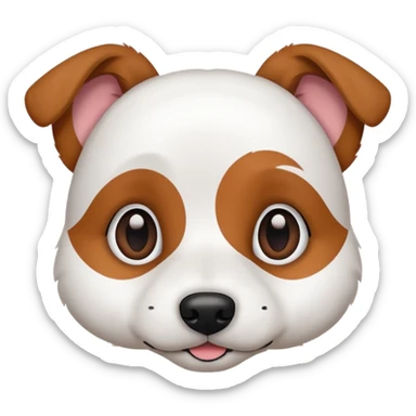 Vit strävhårig jack russel med brun/svarta öron sticker