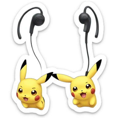 earpiece ears pokemon pikachu sticker