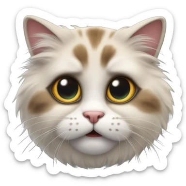 Cheesy cute big eyes healthy cat sticker
