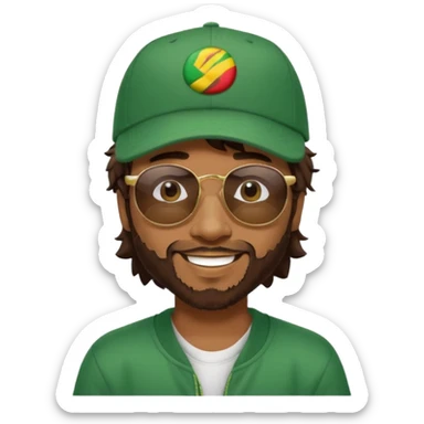 Shaggy, Reggae Rapper with dark brown hair sticker