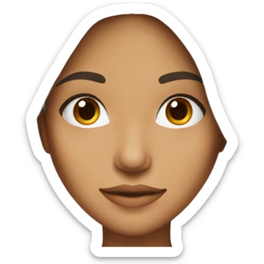 latina girl with brown eyes brown long hait and a pretty face sticker
