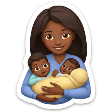 dark skinned mother with one newborn baby sticker