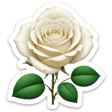 white rose, without green leaves, just flower sticker