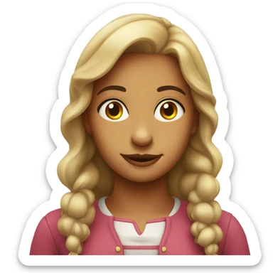 fair girl giving sly smirk sticker