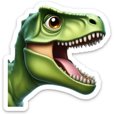 Dinosaurus met bril lachend met volledig lijf  sticker