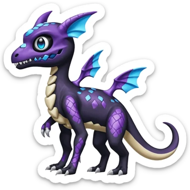 Shiny Duskull-Cubone-Salandit-Umbreon-Fakémon-hybrid-creature (full body)  sticker