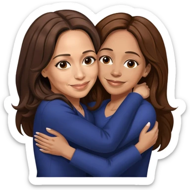 Kamala Harris hugging a beautiful girl Who have long brown hair sticker