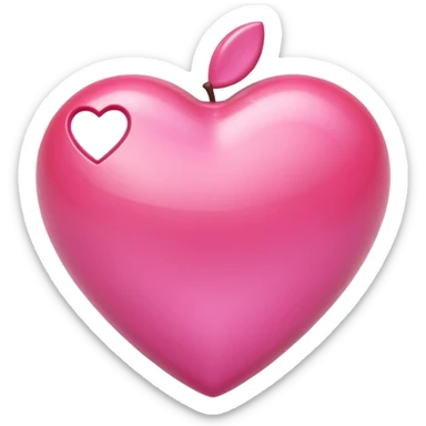 Apple-style 3D emoji of a shiny pink  heart, smooth and glossy surface, simple and elegant design, no background. sticker