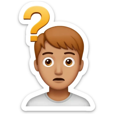 So so confused and puzzled has a question mark above their head sticker