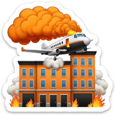 Plane crash into building sticker