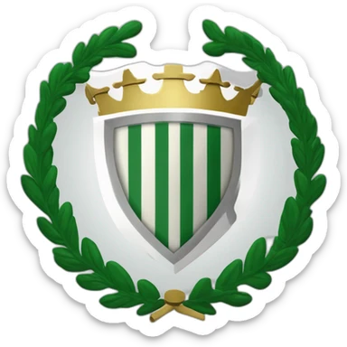 ESCUDO REAL BETIS BALOMPIE, TRIANGULO HACIA ABAJO Y RALLAS VERDES Y BLANCAS CON CORONA REAL  sticker